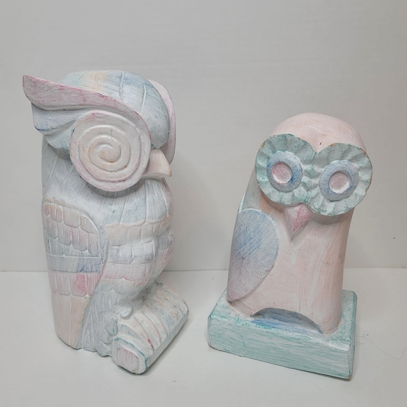 Pastel owl shelf decor book ends - Picture 1 of 8